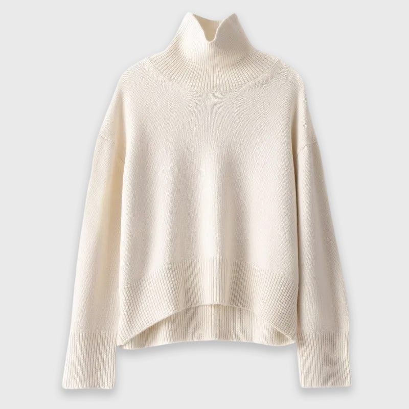 Reese - Women's Knit Cashmere Turtleneck Sweater