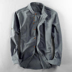 Roman - Men's Casual Linen Henley Shirt