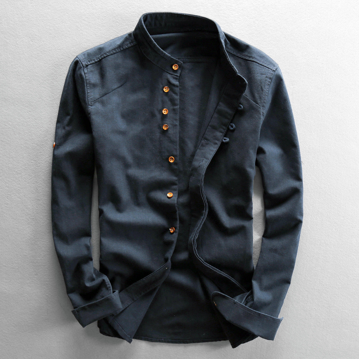 Roman - Men's Casual Linen Henley Shirt
