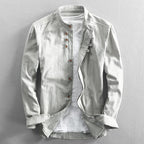Roman - Men's Casual Linen Henley Shirt