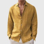Ronan - Men's Relaxed Fit Textured Striped Long Sleeve Shirt