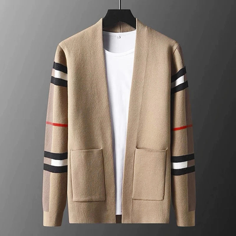 Rowan - Men's Plaid Stripe Sleeve Cardigan