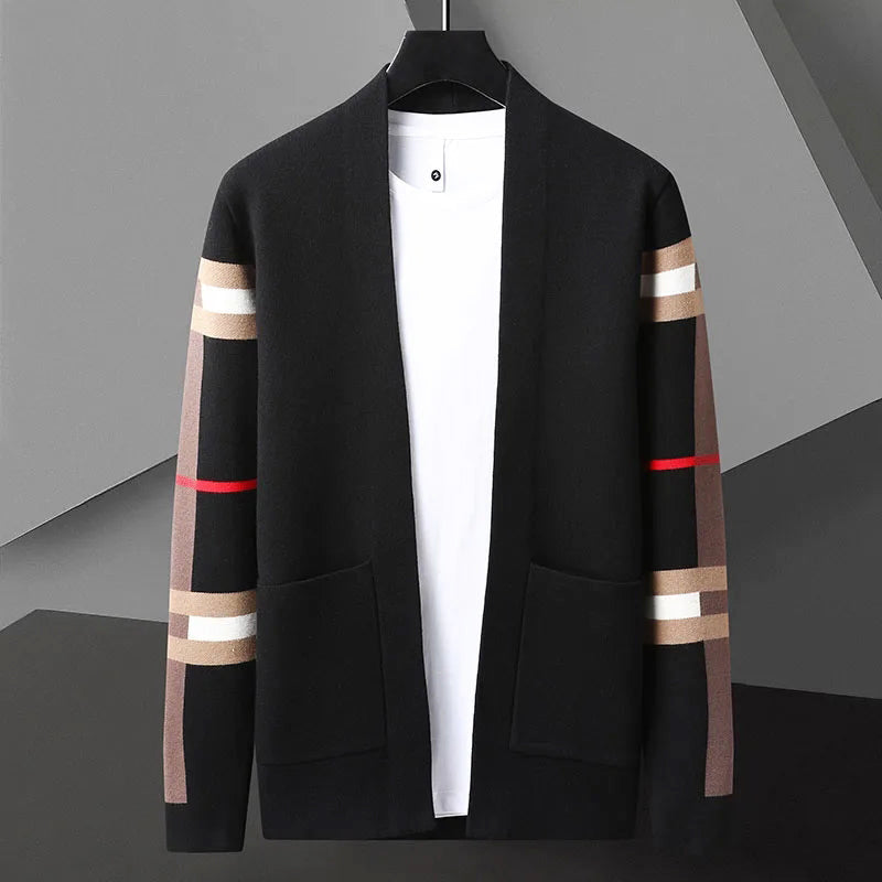Rowan - Men's Plaid Stripe Sleeve Cardigan