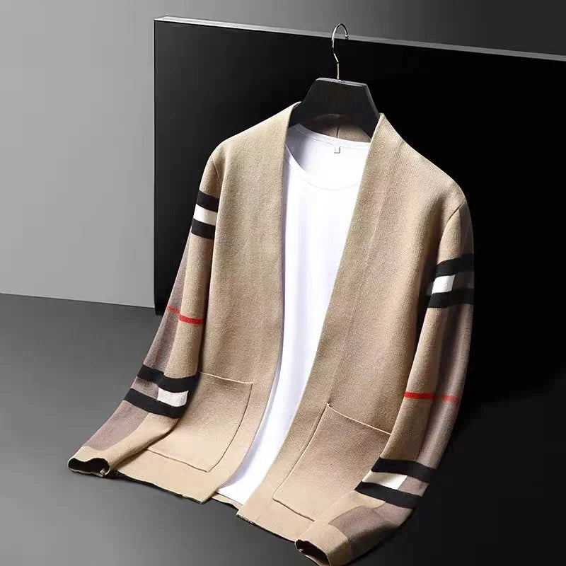 Rowan - Men's Plaid Stripe Sleeve Cardigan
