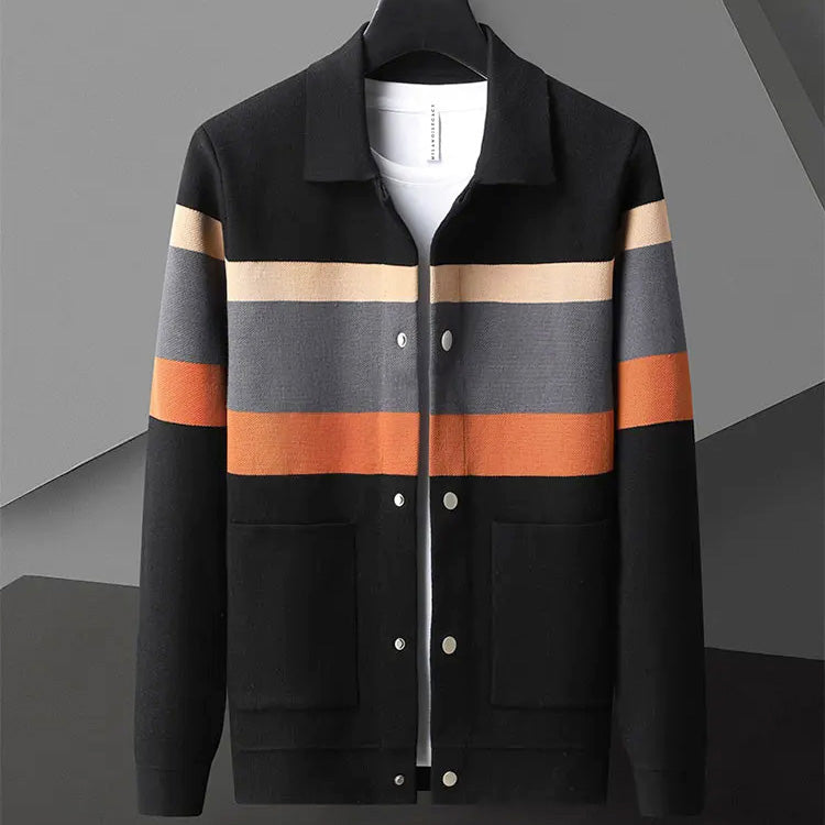Samson - Men's Casual Striped Button-Front Cardigan