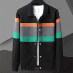 Samson - Men's Casual Striped Button-Front Cardigan