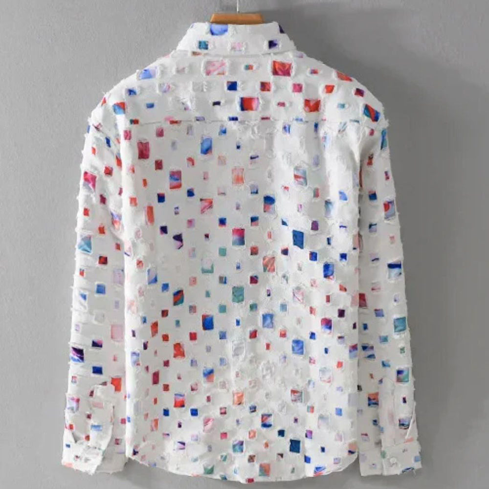 Samuel - Men's Textured Plaid Button-Down Shirt