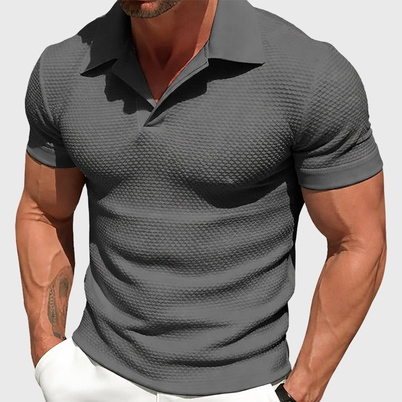 Sebastian - Men's Textured Short Sleeve Polo Shirt