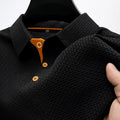 Simon - Men's Textured Knit Button Polo Shirt