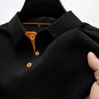 Simon - Men's Textured Knit Button Polo Shirt