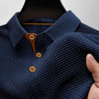 Simon - Men's Textured Knit Button Polo Shirt