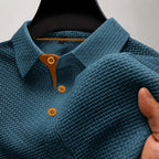 Simon - Men's Textured Knit Button Polo Shirt