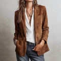 Star - Women's Tailored Suede Notch Lapel Blazer