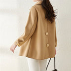 Stella - Women's Double-Breasted Woolen Short Coat