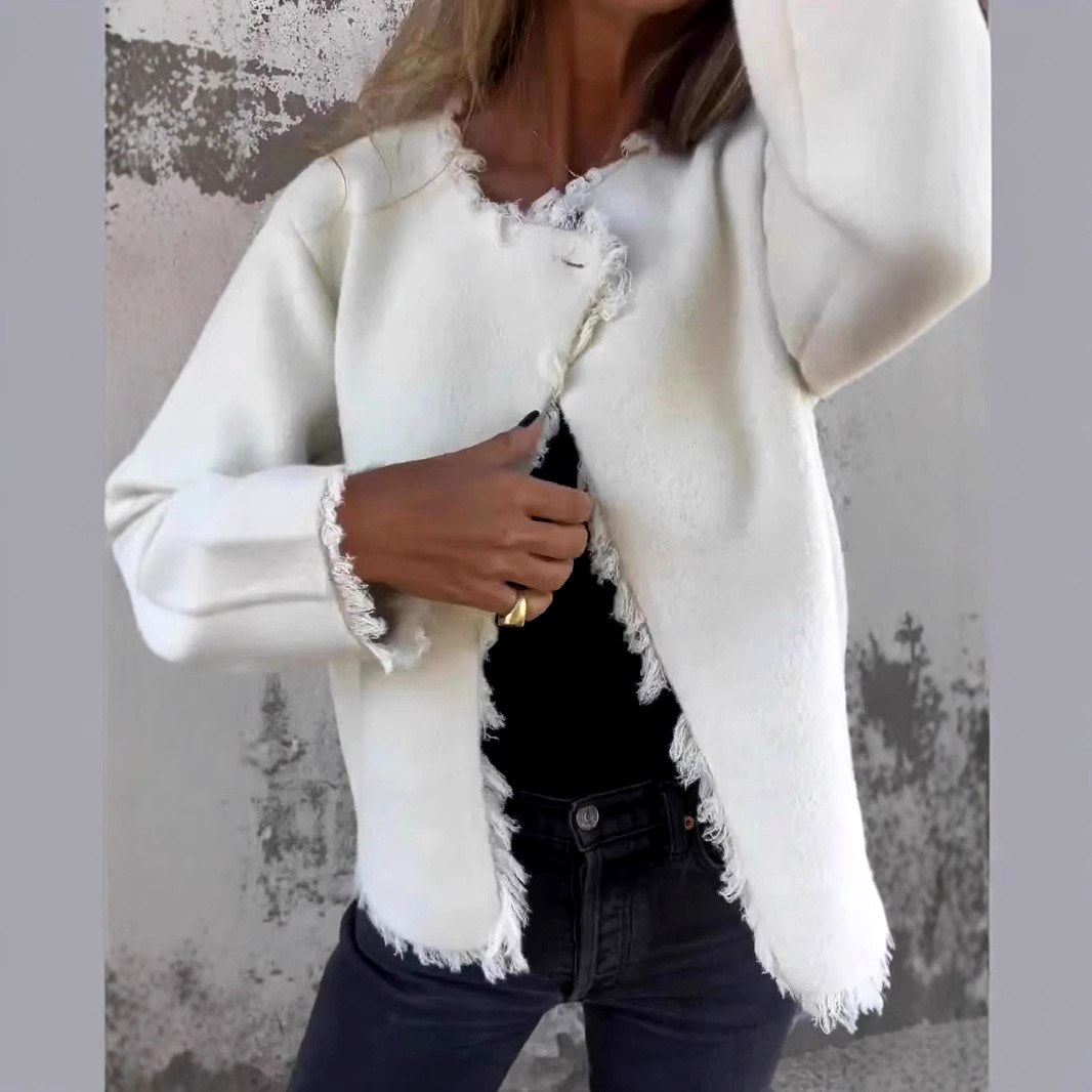 Stella - Women's Round Neck Cropped Lightweight Jacket