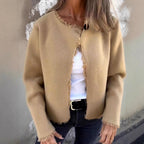 Stella - Women's Round Neck Cropped Lightweight Jacket