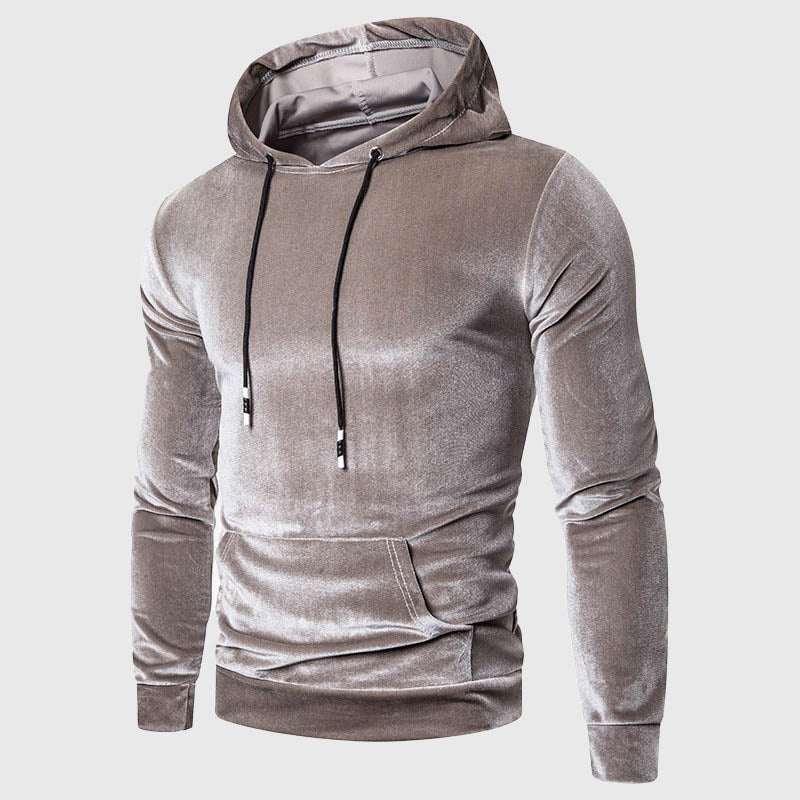 Tyler - Men's Hooded Velour Pullover