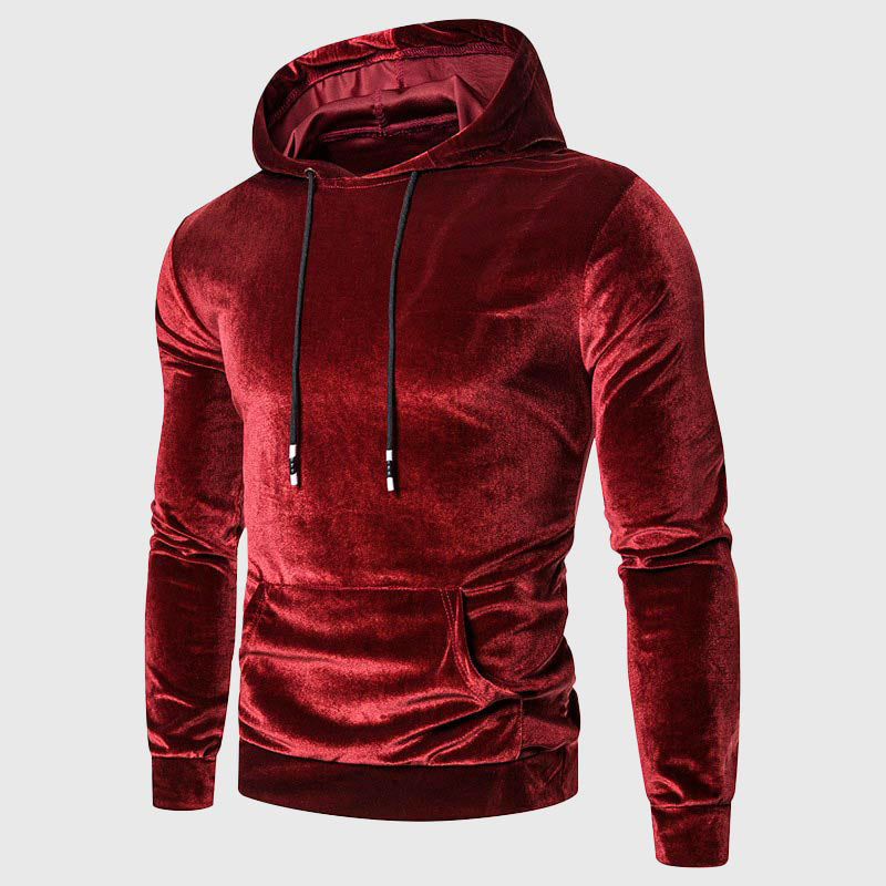 Tyler - Men's Hooded Velour Pullover