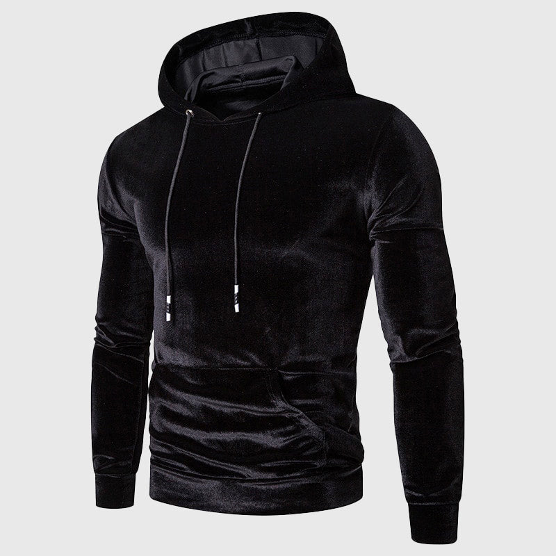 Tyler - Men's Hooded Velour Pullover