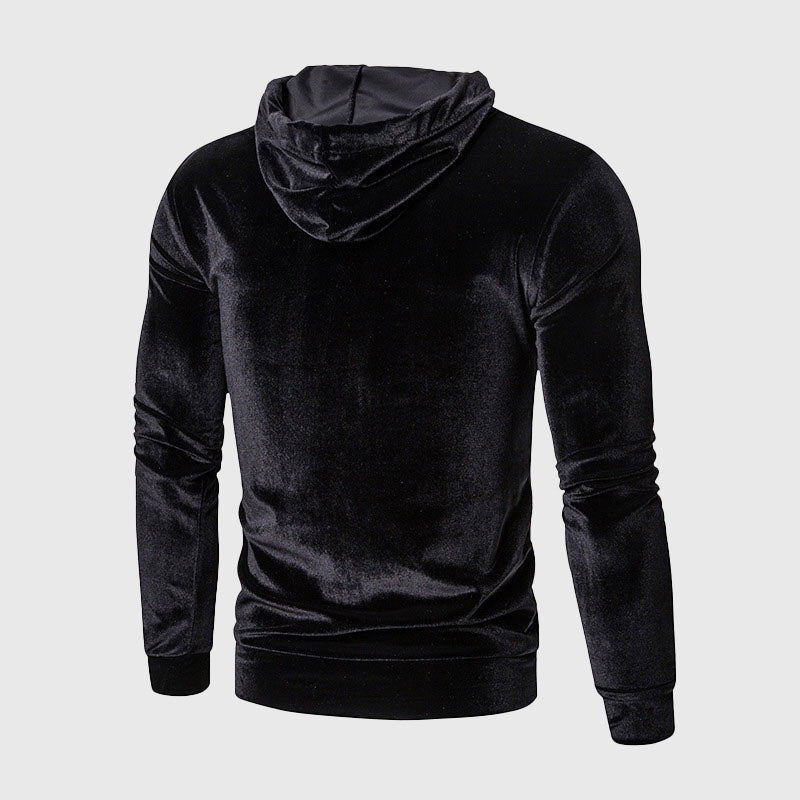 Tyler - Men's Hooded Velour Pullover