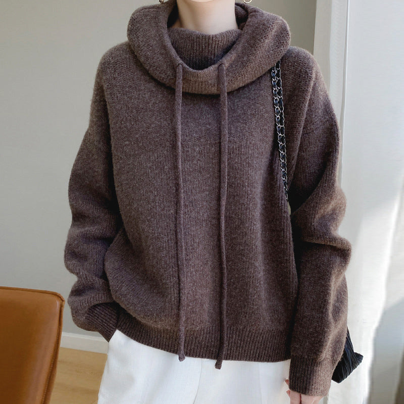 Valeria - Women's Casual Wool Knit Hoodie