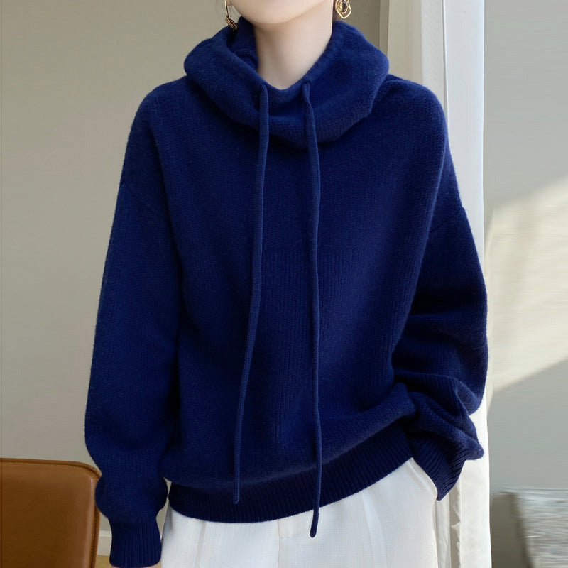 Valeria - Women's Casual Wool Knit Hoodie