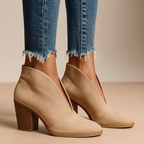 Vanessa - Women's V-Cut Stacked Heel Ankle Boots