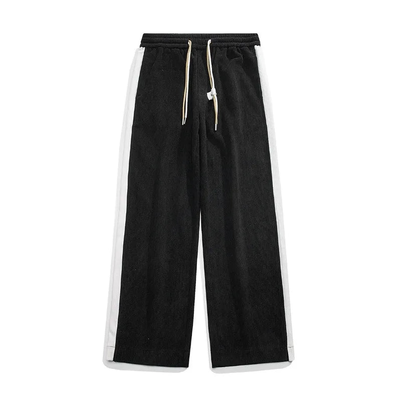 Vincent - Men's Corduroy Pants with Contrast Side Stripe