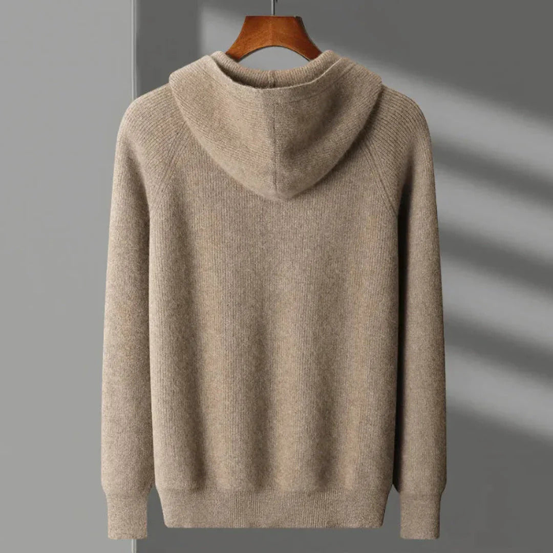 Walker - Men's Ribbed Wool Hoodie & Drawstring Trousers Set