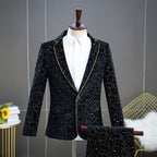 Wyatt - Men's Royal Velvet Starry Suit Set