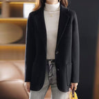 Zoey - Women's Tailored Notch Lapel Wool Blend Blazer