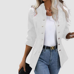 Adalyn - Women's Double-Breasted Blazer with Silver Buttons