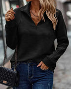 Adalynn - Women's Ribbed Mock-Neck Pullover