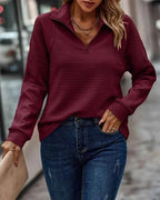 Adalynn - Women's Ribbed Mock-Neck Pullover