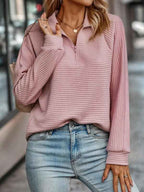 Adalynn - Women's Ribbed Mock-Neck Pullover