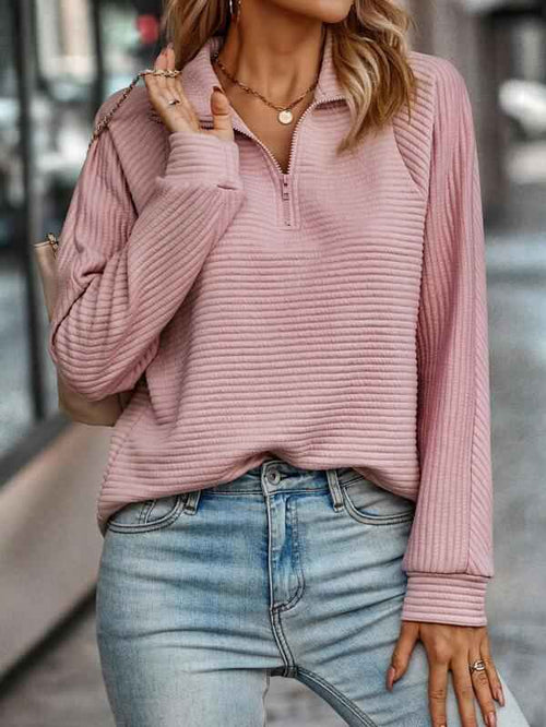 Adalynn - Women's Ribbed Mock-Neck Pullover