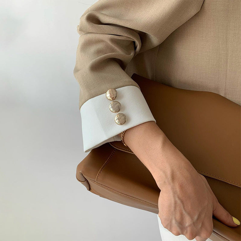 Adelaide - Women's Oversized Collarless Blazer & Pleated Trouser Suit