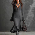 Alanna - Women's Long Sleeve Mermaid Knit Dress 1