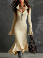 Alanna - Women's Long Sleeve Mermaid Knit Dress 4