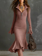 Alanna - Women's Long Sleeve Mermaid Knit Dress 5