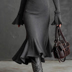 Alanna - Women's Long Sleeve Mermaid Knit Dress 8