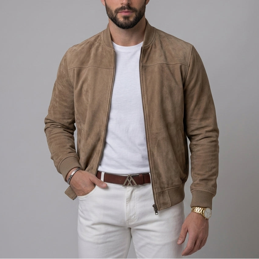 Aldrich - Men's Suede-Textured Zip Jacket