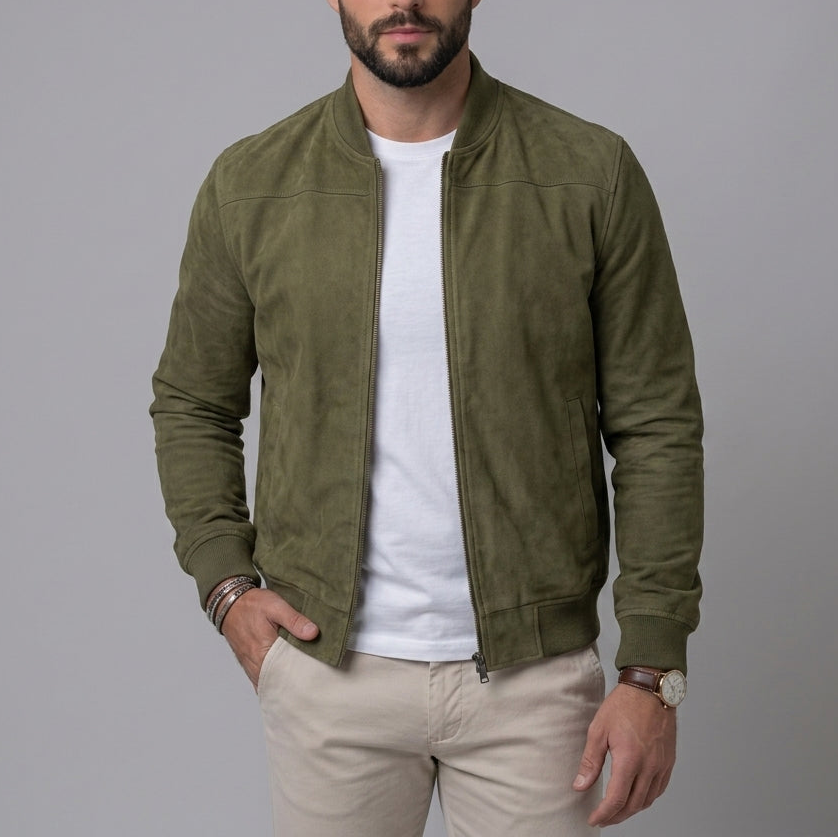 Aldrich - Men's Suede-Textured Zip Jacket