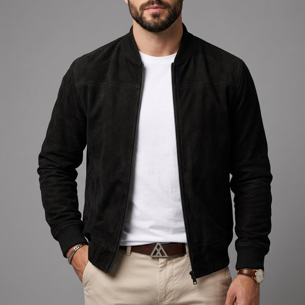Aldrich - Men's Suede-Textured Zip Jacket
