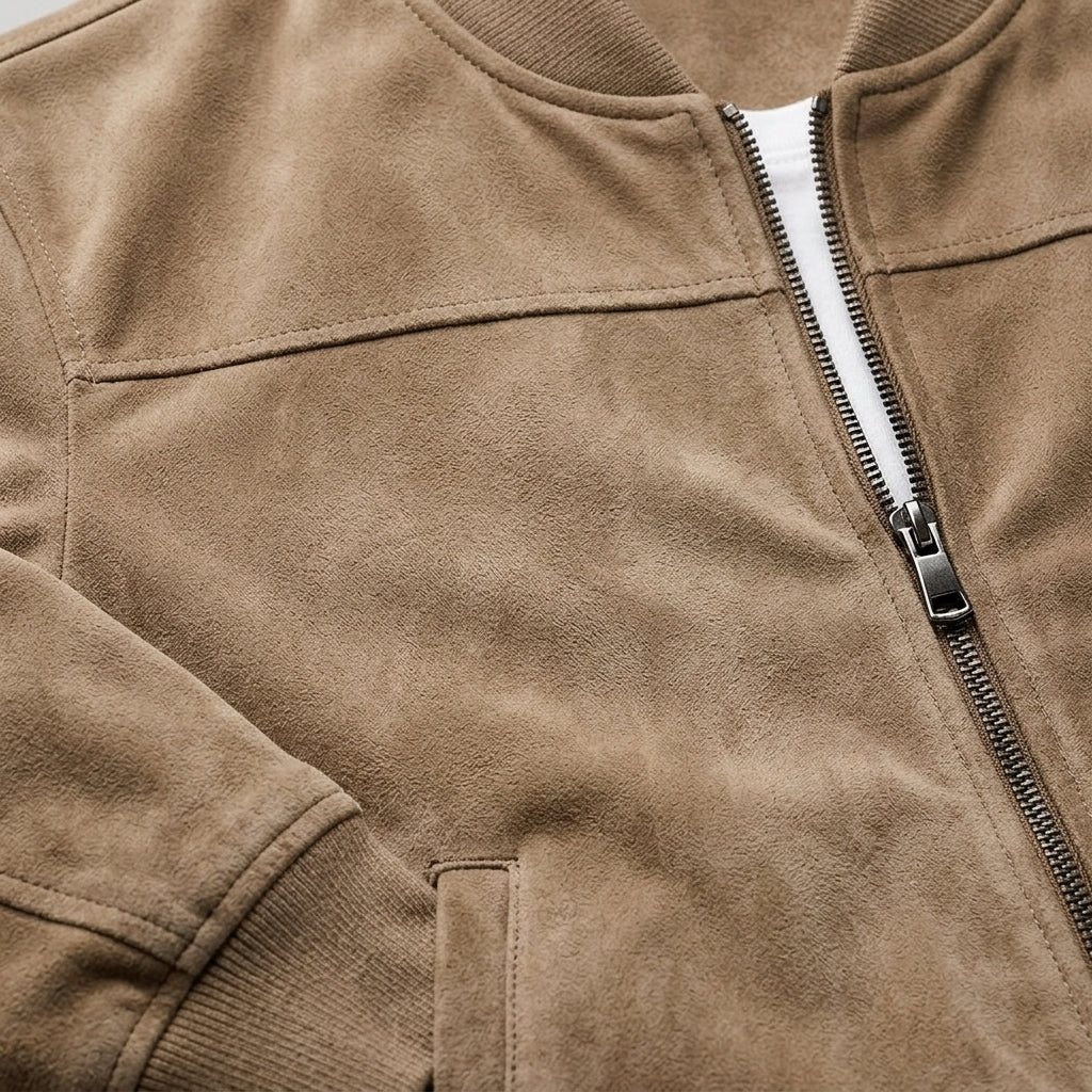 Aldrich - Men's Suede-Textured Zip Jacket