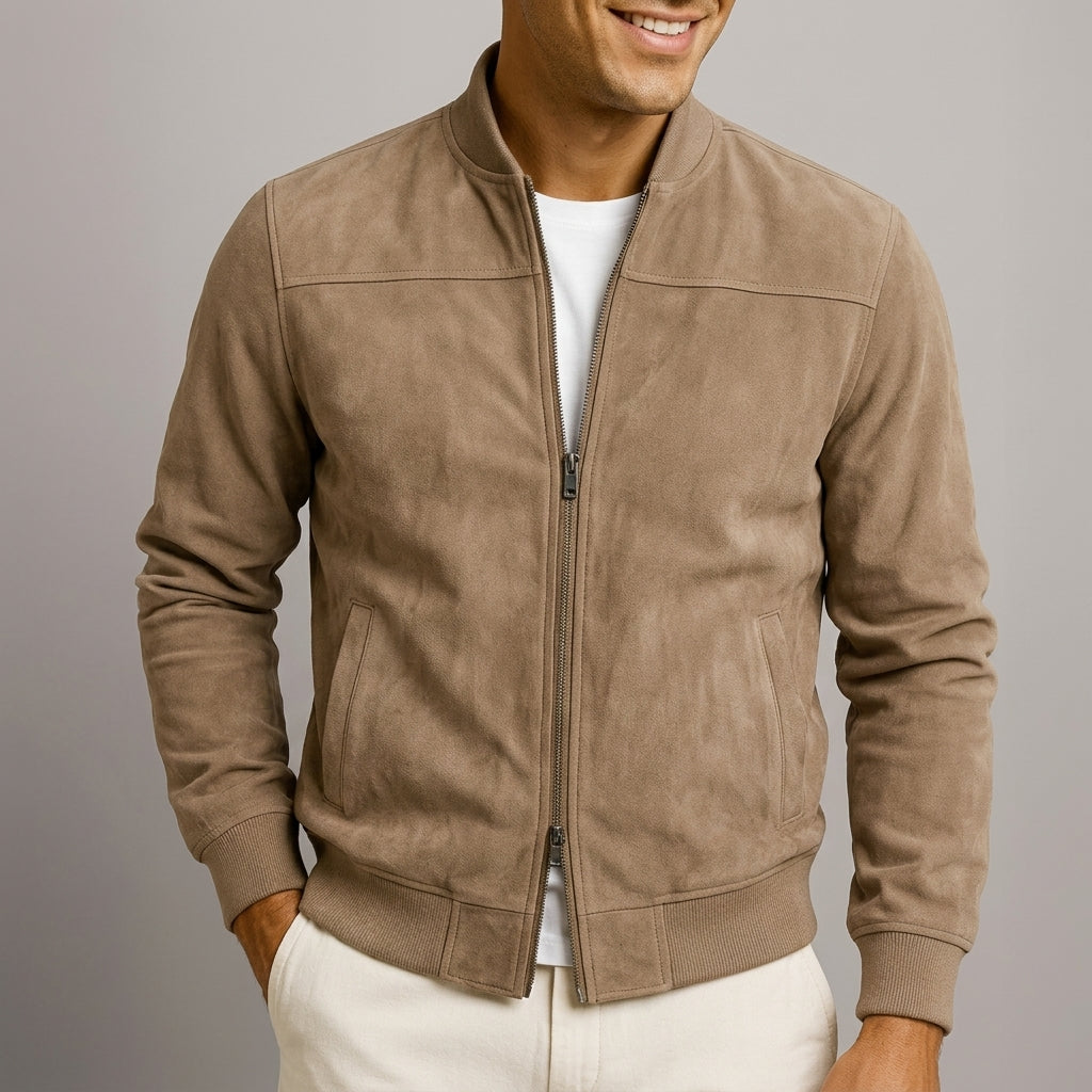 Aldrich - Men's Suede-Textured Zip Jacket