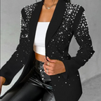Amara - Women's Pearl-Embellished Tailored Blazer