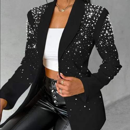 Amara - Women's Pearl-Embellished Tailored Blazer