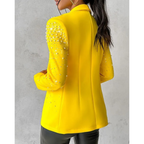 Amara - Women's Pearl-Embellished Tailored Blazer