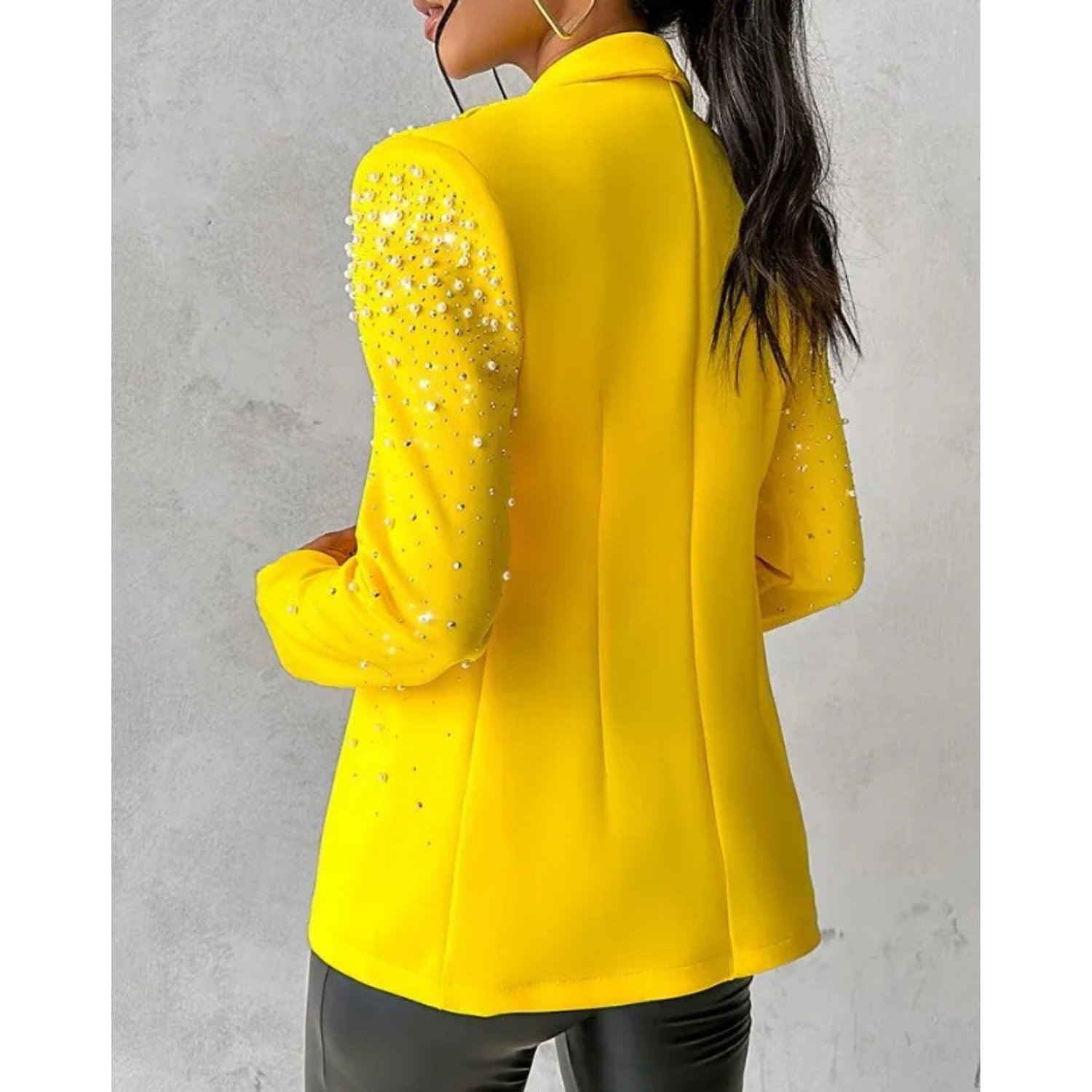 Amara - Women's Pearl-Embellished Tailored Blazer